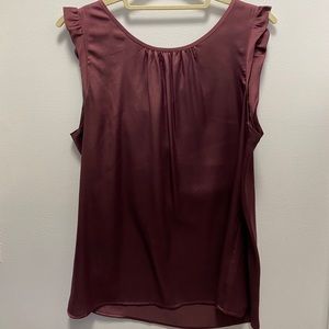 Loft Maroon Satin Tank